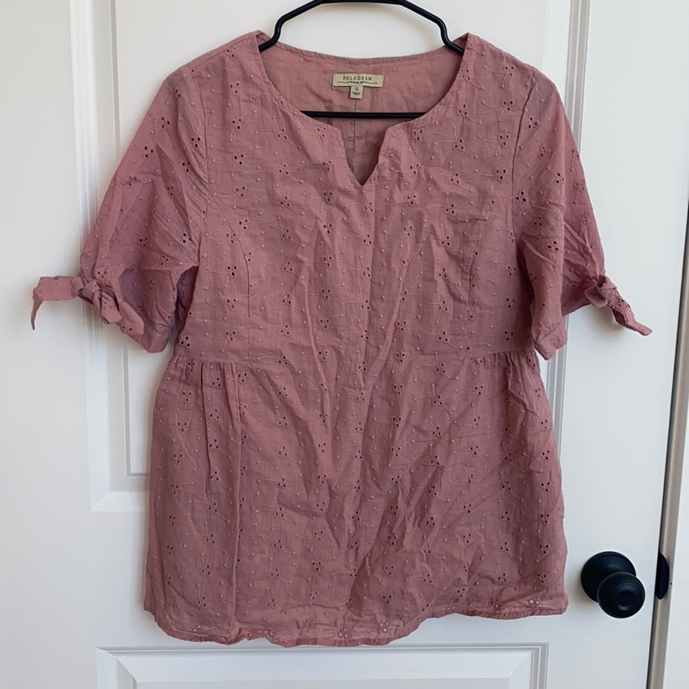 Pink embroidered top